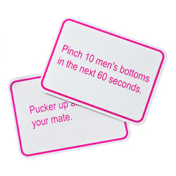 2 Dare Cards For Hen Nights On White Background