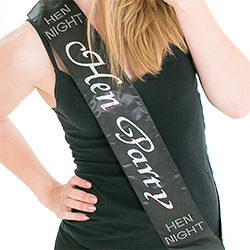 The model is very happy with her sash