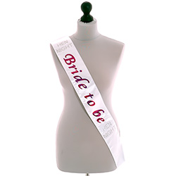 White Bride To Be Sash
