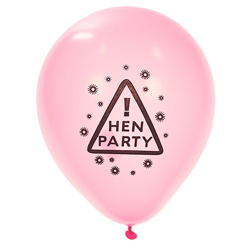 30 X PINK HEN PARTY BALLOONS CAUTION HENS NIGHT OUT BALLOON PINK ACCESSORY FANCY