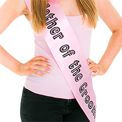 A model wears the sash while on a hen night