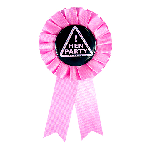 Pink Hen Party Rosette Badge