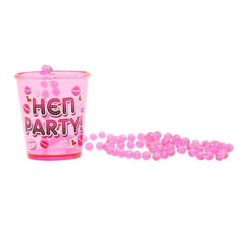 Pink Hen Party Shot Glass On White Background 