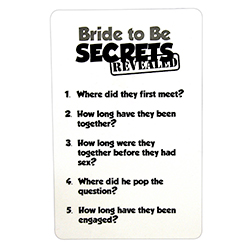 Immensely Entertaining Bride To Be Secrets Game