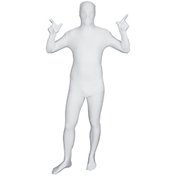 White Morphsuit Facing Forward Holding Arms Up