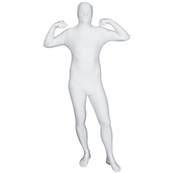 White Morphsuit In Front Of White Background